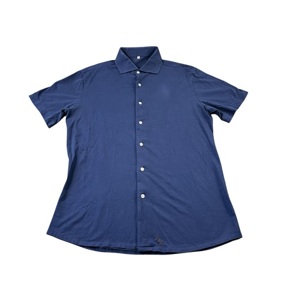 State & Liberty Blue Performance S/S Men's Button Front Size Large L - Picture 2 of 7